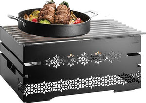 Rosseto - Multi-Chef™ 10" Mosaic Black Matte Warmer Kit with Grill 3 Fuel Holders, & Reversible Burner Stand - SK053