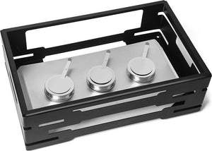 Rosseto - Multi-Chef™ 7" Black Matte Warmer with 3 Fuel Holders and Reversible Burner Stand - SM234