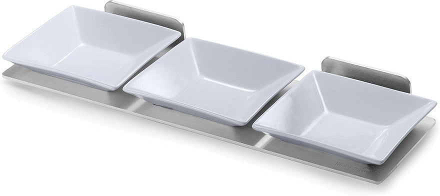 Rosseto - Multi-Chef™ Stainless Steel Spice Shelf with 3 Porcelain Bowls 1 EA- SM215