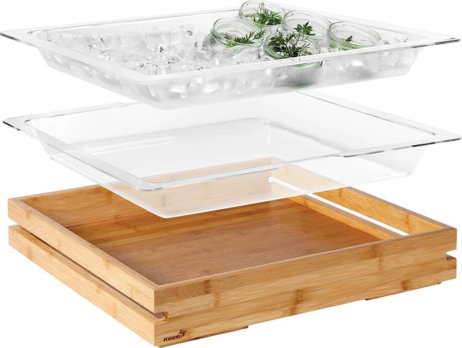 Rosseto - Natura 2 PC Clear Acrylic Insert for Large Bamboo Tray - SA117