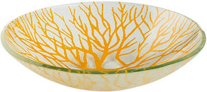 Rosseto - Radici 11″ Round Mustard Handmade Glass Bowl, Pack of 2 - GLS047M