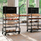 Rosseto - Shelving Cart Kit with Bamboo Shelves, Wire Shelf, and 5 Dispensers - MC-EZS5