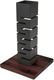 Rosseto - Skycap 22.5” Black Matte Steel Tall Column Multi-Level Riser with Walnut Base - SM160