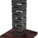 Rosseto - Skycap 22.5” Black Matte Steel Tall Column Multi-Level Riser with Walnut Base - SM160