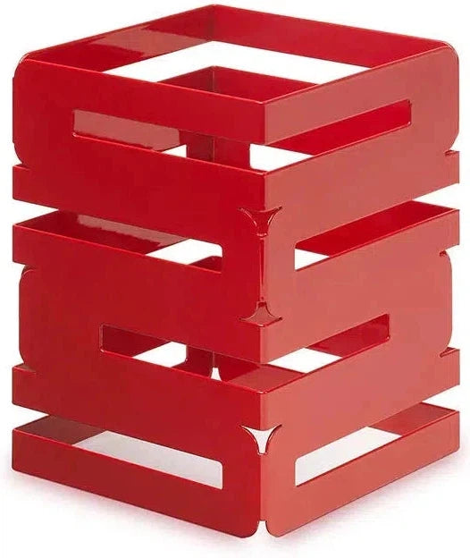 Rosseto - Skycap 8" Square Red Gloss Steel Multi-Level Riser - SM185