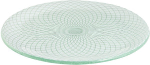 Rosseto - Spiro 13″ Round White Handmade Glass Platter, Pack of 2 - GLS037W