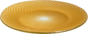 Rosseto - Spiro 15.6" Gold Round Handmade Glass Platter - GLS036G