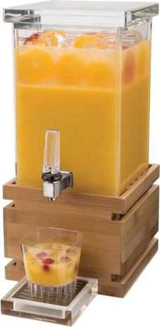 Rosseto - Square 1 Gal Beverage Dispenser with Bamboo Base - LD116