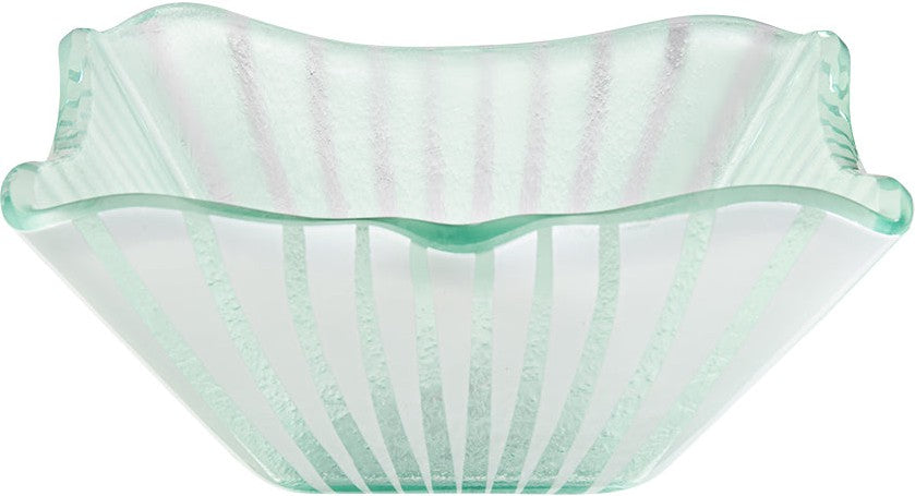 Rosseto - Stelo 10" Square White Handmade Glass Bowl, Pack of 2 - GLS040W