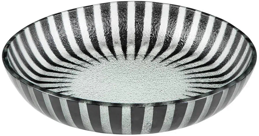 Rosseto - Stelo 11″ Round Black Shallow Handmade Glass Bowl, Pack of 2 - GLS043B