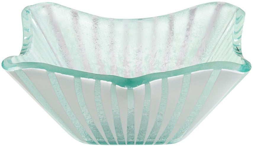 Rosseto - Stelo 7″ Square White Handmade Glass Bowl, Pack of 6 - GLS041W