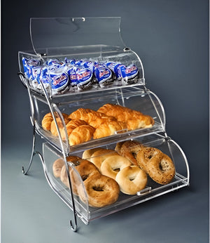 Rosseto - Three-Tier Acrylic Bakery Case with Stainless Steel Wire Stand - BAK2944