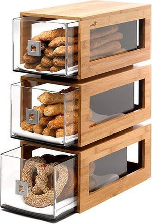 Rosseto - Three-Tier Bamboo Column with Clear Acrylic Drawers - BD104