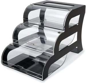 Rosseto - Three-Tier Clear Acrylic Bakery Display Case with Black Steel Frame - BK011