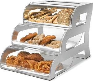 Rosseto - Three-Tier Clear Acrylic Bakery Display Case with Stainless Steel Frame - BK010