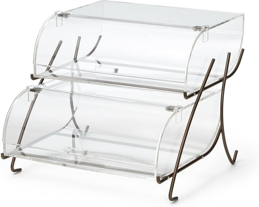 Rosseto - Two-Tier Clear Acrylic Bakery Case with Bronze Wire Frame - BK022