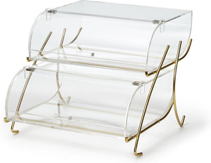 Rosseto - Two-Tier Clear Bakery Case with Brass Wire Stand - BK020