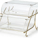 Rosseto - Two-Tier Clear Bakery Case with Brass Wire Stand - BK020