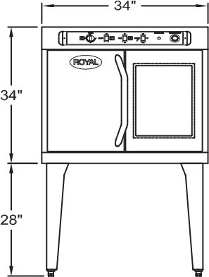 Royal - 12 KW Single Deck Electric Convection Oven With Bakery Depth - RECOD-1