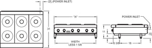 Royal - 12" Stainless Steel 2 Elements Heavy Duty Electric Hot Plate - RHPE-12-2