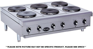 Royal - 12" Stainless Steel 2 Elements Heavy Duty Electric Hot Plate - RHPE-12-2