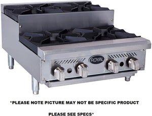 Royal - 12" Stainless Steel Heavy Duty Step Up Hot Plate with 2 Burners - RHP-12-2SU