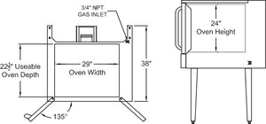 Royal - 2 Burners Single Deck Gas Convection Oven with Standard Depth - RCOS-1