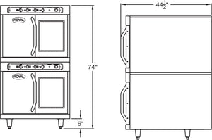 Royal - 24 KW Double Deck Electric Convection Oven With Bakery Depth - RECOD-2