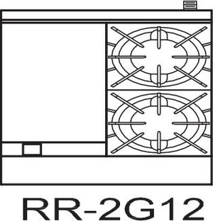 Royal - 24″ Stainless Steel 2 Open Burner Gas Range - RR-2G12