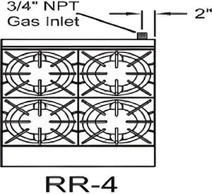 Royal - 24″ Stainless Steel 4 Open Burner Gas Range - RR-4