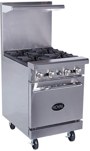 Royal - 24″ Stainless Steel 4 Open Burner Gas Range - RR-4