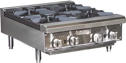 Royal - 24" Stainless Steel Heavy Duty 4 Burners Gas Hot Plate - RHP-24-4