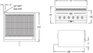 Royal - 24" Stainless Steel Steak House Broiler - RARB-24