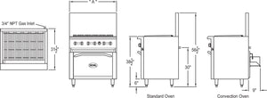 Royal - 36" Radiant Range With 26.5” Wide Oven - RR-36RB-126