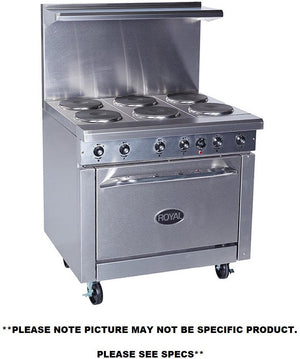 Royal - 36" Stainless Steel Electric Range with 26.5" Wide Oven and 36" Wide Griddle - RRE-GT36