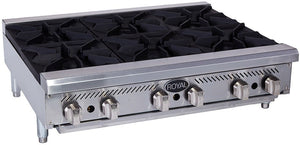 Royal - 36" Stainless Steel Heavy Duty 6 Burners Gas Hot Plate - RHP-36-6