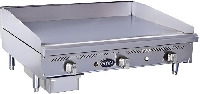 Royal - 36" Stainless Steel Heavy Duty Snack Manual Countertop Griddle - RSMG-36