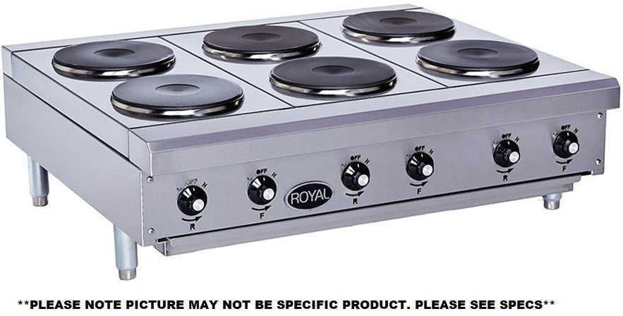 Royal - 48" Stainless Steel 8 Elements Heavy Duty Electric Hot Plate - RHPE-48-8