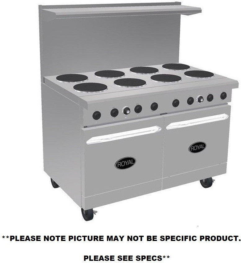 Royal - 48" Stainless Steel 8 Top Elements with Two 20" Wide Oven Electric Range - RRE-8