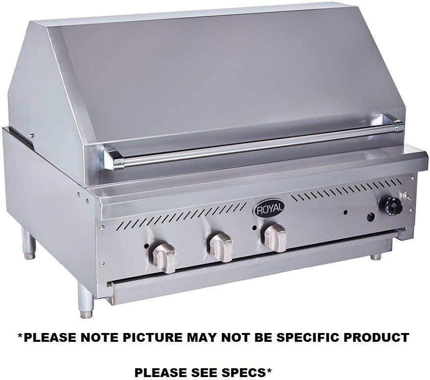 Royal - 48" Stainless Steel Thermostatic Controlled Infrared Radiant Broiler - RIBT-48