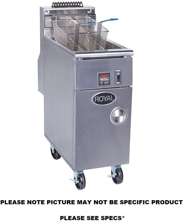 Royal - 60 Lb Stainless Steel High Efficiency Deep Fat Fryer with Digital Solid State Thermostat - RHEF-60-DM