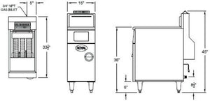 Royal - 60 Lb Stainless Steel High Efficiency Deep Fat Fryer with Two Channel Solid State Digital Control - RHEF-60-DM2