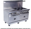 Royal - 60″ Stainless Steel 4 Open Burner Gas Range with 36” Wide Griddle and Two 26.5