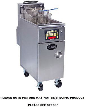 Royal - 60 lb Stainless Steel High Efficiency Deep Fat Fryer with 8 Product Computer Control with Individual Programming - RHEF-60-CM