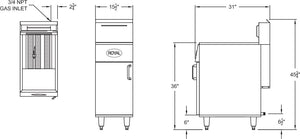 Royal - 65 lb Stainless Steel Energy Efficient Deep Fat Fryer - REEF-65