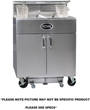 Royal - 75 Lb Gas Fryer with Built in Filter and Two Channel Digital Control (4 Tanks) - RFT-75-4-DM2