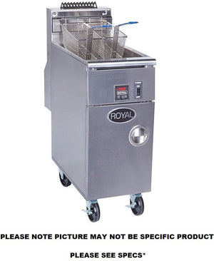 Royal - 75 Lb Stainless Steel High Efficiency Deep Fat Fryer with Solid tate Control - RHEF-75-DM