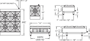 Royal - Delux 12", 2 Burners Stainless Steel Heavy Duty Hot Plates - RDHP-12-2