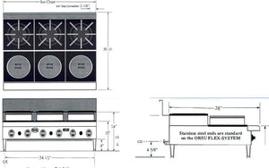 Royal - Delux 12" Stainless Steel Original Flex System Step-Up - ORSU-212