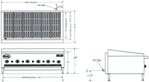 Royal - Delux 14.5" Stainless Steel Infrared Radiant Turbo Broiler with 29,000 BTU - TB-815